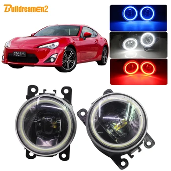 

Buildreamen2 Car H11 LED Bulb 4000LM Fog Light Kit Lens Angel Eye Daytime Running Light 12V Accessories For Toyota GT86 86