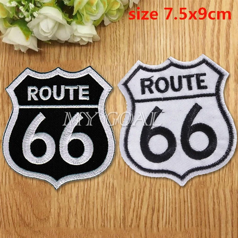 Куртка Route 66 знак вышитый Железный пришитый патч одежда Байкер Панк куртка сумка