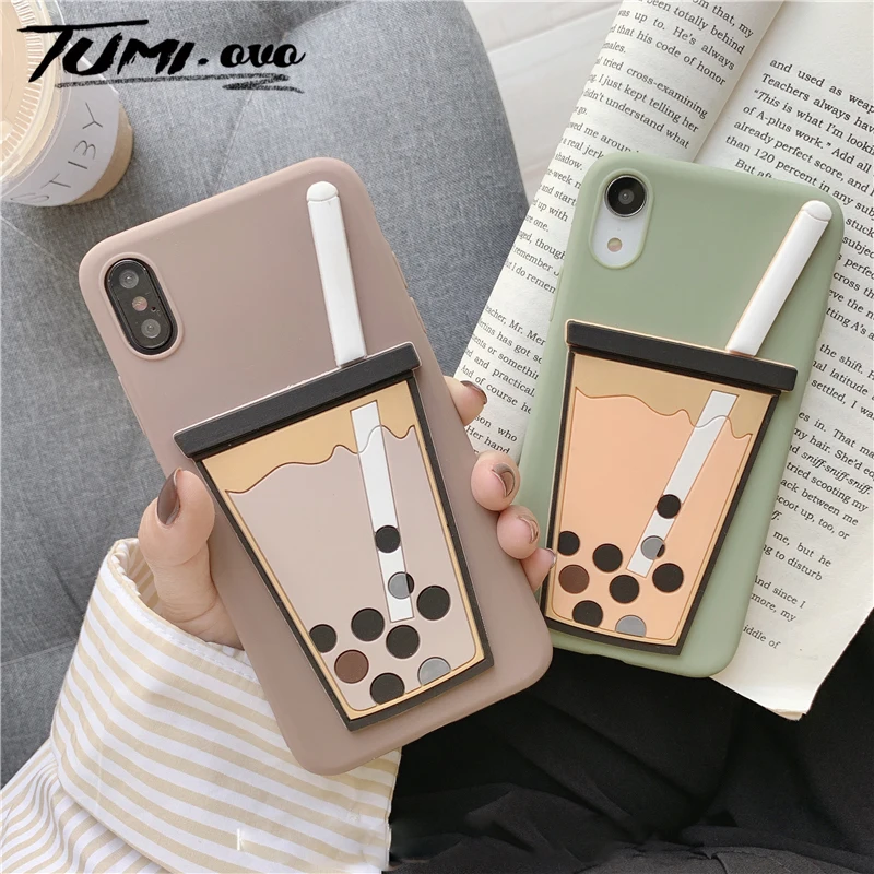 

soft 3D Milk Tea silicone case on for Xiaomi Redmi 7 note 7 pro 6 5 6a 5a prime 4a mi 9 se mi 8 lite a1 a2 y3 stand back cover
