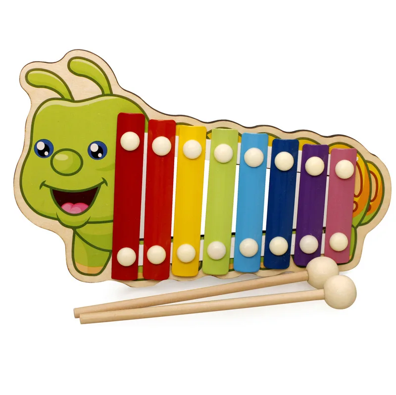 Детские музыкальные игрушки Радужный деревянный ксилофон инструменты детский музыкальный инструмент обучающие и развивающие игрушки мальчики девочки - Цвет: Черный
