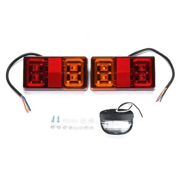 

Hot 12V Car LED Rear Number Plate Light Turn Signal Brake Tail Lamp for Truck Trailer Marine Caravans