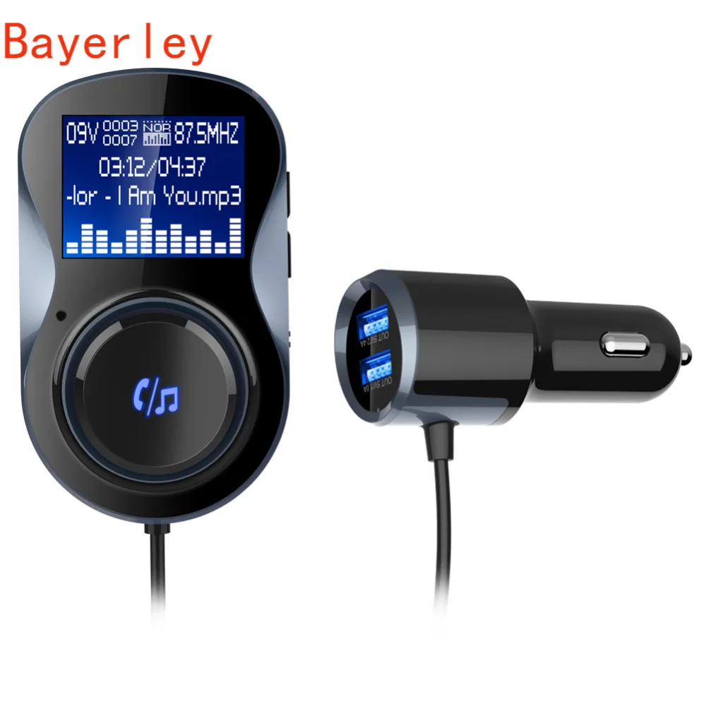 Автомобильный FM-модулятор BC30 с Bluetooth стерео MP3-плеер аудио адаптер FM-передатчик