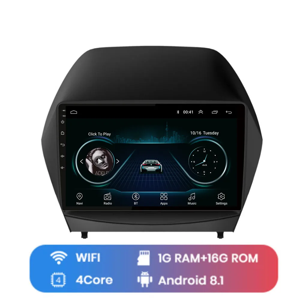 4G LTE Android 8,1 для HYUNDAI TUCSON IX35 2012 2013 Мультимедиа стерео автомобильный dvd-плеер навигация gps радио - Цвет: 10 inch