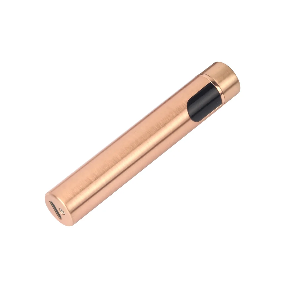 Мини-Зажигалка Ветрозащитная металлическая сигарета с сенсорным экраном USB зажигалки USB перезаряжаемая Зажигалка гаджеты для курения DA - Цвет: Золотой