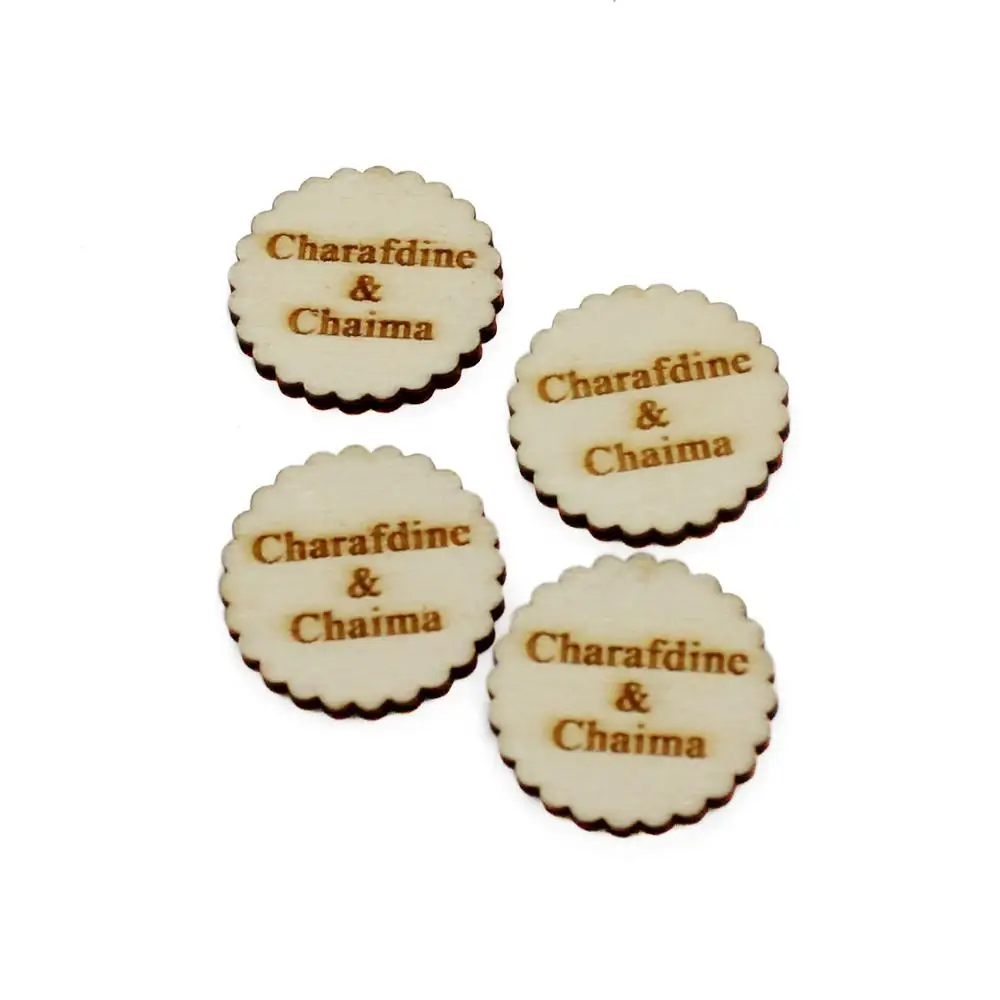 Style 7 50pcs Personalised Engraved Wooden Wave Circle Table Centerpieces Custom Name Tag For Wedding Baby Shower Guest Gift Decor - Цвет: Style 7