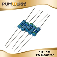 50 шт. 1W металлический пленочный резистор 1% 1R~ 1 м 2R 10R 22R 47R 100R 330R 1K 4,7 K 10K 22K 47K 100K 330K 470K 1 2 10 22, 47(Европа) 100 330 ом