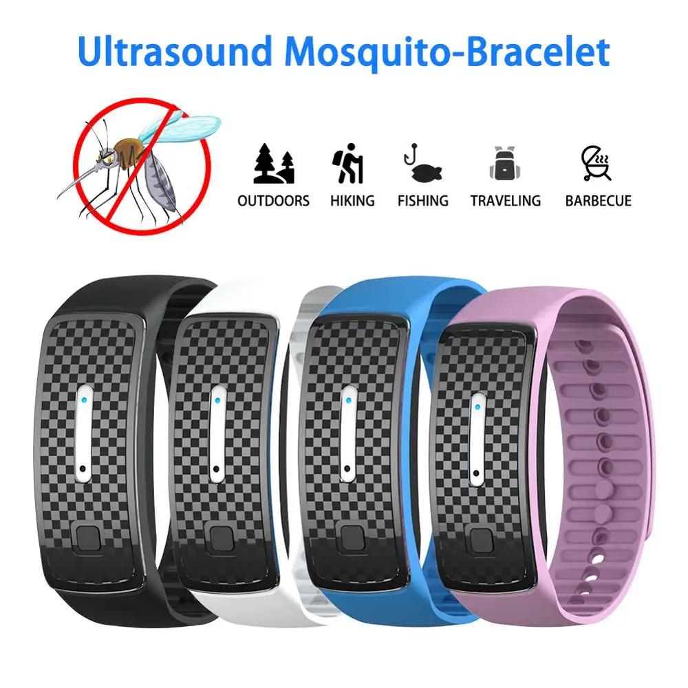 

hot Ultrasonic Natural Mosquito Repellent Bracelet Waterproof Pest Insect Bugs Anti Mosquito Insect Bracelet Ultrasound Outdoor