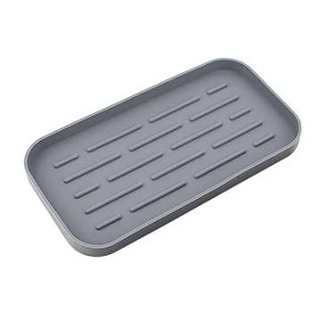 

HOT SALE Kitchen Sink Sponge Rack Silicone Drain Mat Tray Kitchen Storage Pan Drain Tray