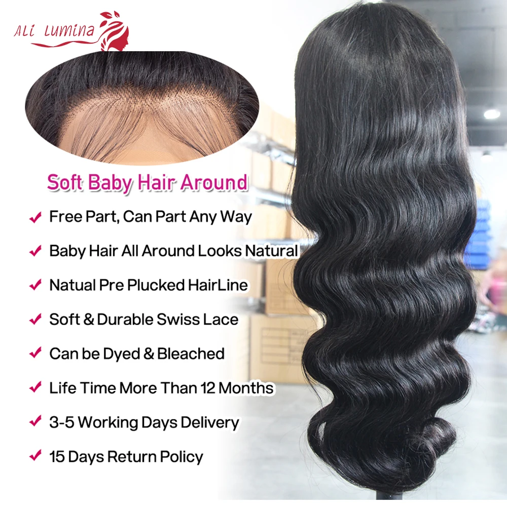 4x4 Closure Wigs Lace Closure Wig 180% Remy Ali Lumina Hair 30 inch Lace Wig Brazilian Human Hair Wigs Closure Wig Body Wave Wig