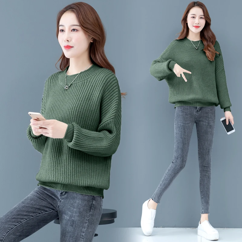 Women Sweater Spring and Winter New Pullover Sweater Thick Sticks Loose Sweater Fashion Casual Sweater Women Spring Autumn Wear