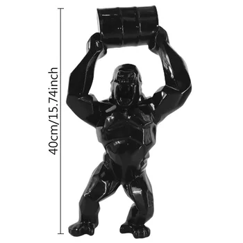 

BIG 16\" KING KONG CREATIVE DECORATION ART CRAFT ANIMAL SIMULATION RESIN STATUE GORILLA BUST FIGURE COLLECTIBLE MODEL TOY BOX