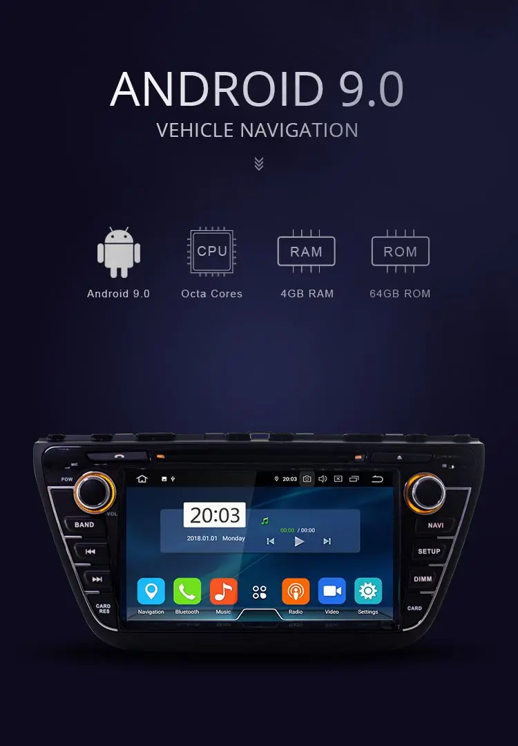 Best JDASTON 2DIN Android 9.0 Car DVD Player For Suzuki SX4 S-Cross 2013 2014 2015 2016 Multimedia GPS Radio Stereo 4G+64G Octa Cores 0