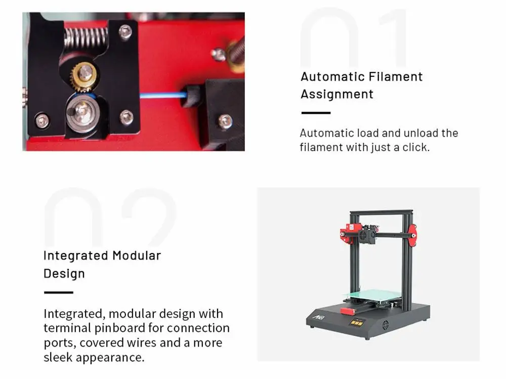 EUUS Shipping Anet ET4 3D Printer All-Metal Frame Auto Leveling 2.8 Touch Screen 3D Printer DIY Kit 220220250mm (23)
