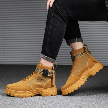 

Joker simple Casual Shoes Winter Men Boots Winter Ankle Boots Shoes Male Warm Fur Snow Boots For Men Shoes Mens Martin boots