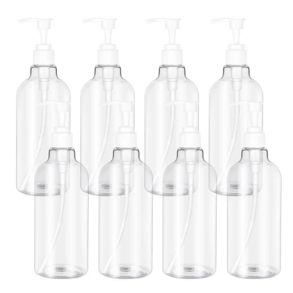 Doitool 8 個 500 ミリリットル詰め替えポンプボトル透明シャンプーディスペンサーローション液体ボトル用 ポータブル石鹸ディスペンサー Aliexpress