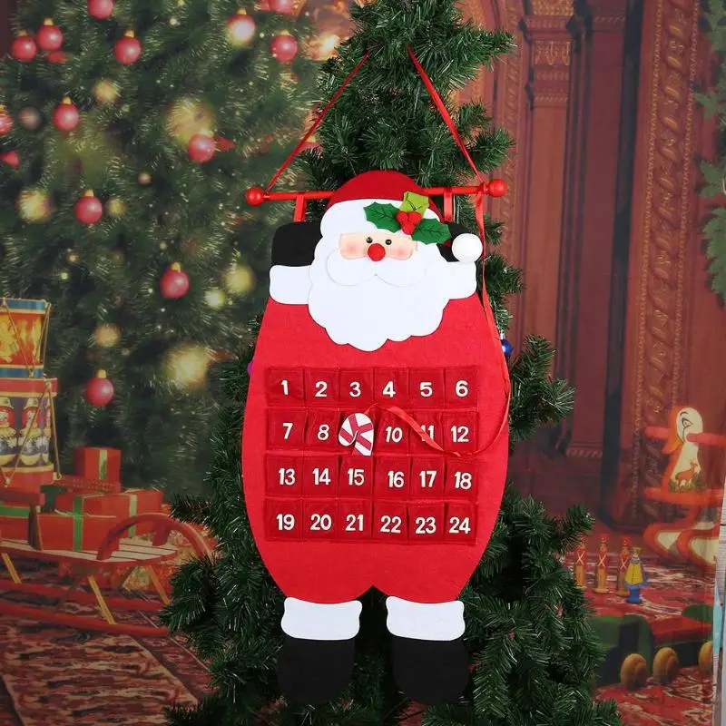 Рождественская елка, висячий календарь, Рождество, Санта-Клаус, снеговик, лось, календарь рождественские украшения, украшение для дома и офиса
