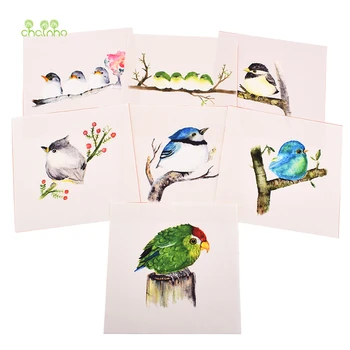 

Hand Dyed Fabric,7 Design Cartoon Birds,Cotton Canvas Fabric for DIY Sewing&Quilting Purse,Book Cover,Home Decoration Material