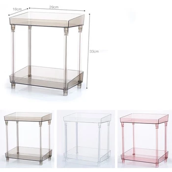 

Dressing Table Storage Rack Two-Layer Cosmetic Box Lipstick Hollow Storage Box Breathable Storage Box Double Transparent Rack