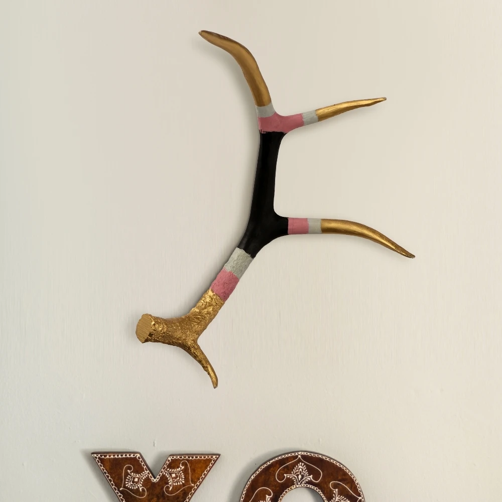 Ретро креативная рога животных настенные аксессуары абстрактная скульптура украшения стен ремесла гостиная кафе настенный домашний декор