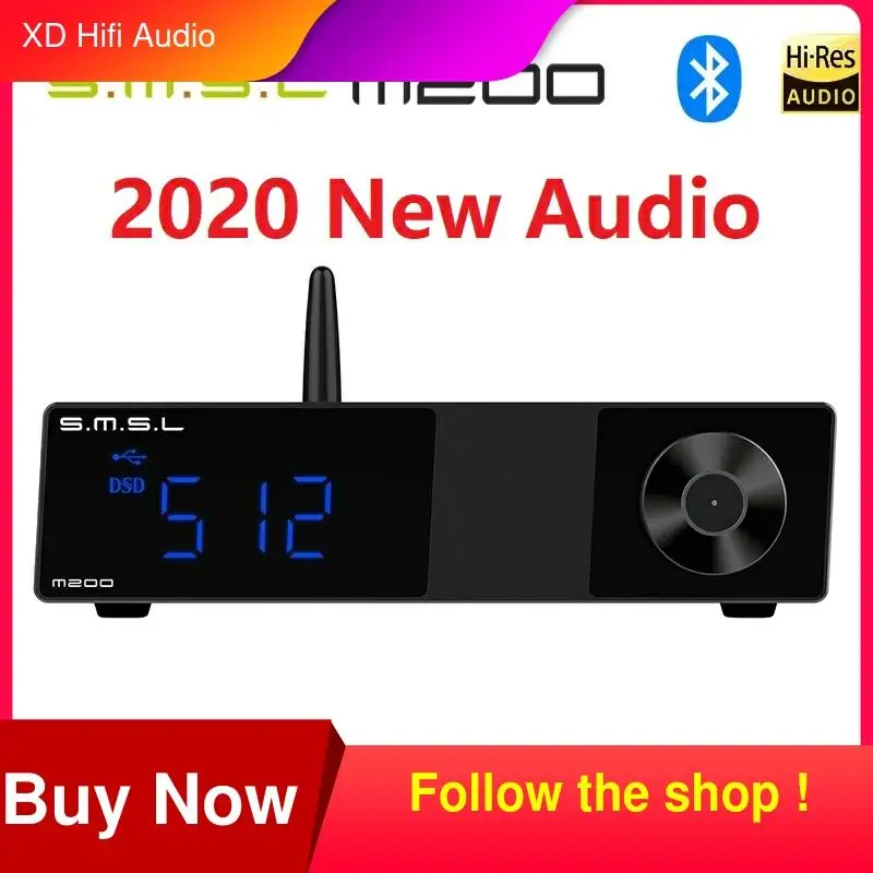 

SMSL M200 DAC AK4497EQ HiFI-Res Bluetooth 5.0 Audio Decoder Wireless Support LDAC 32-bit 768 KHz DSD512 DAC USB Remote Conteol