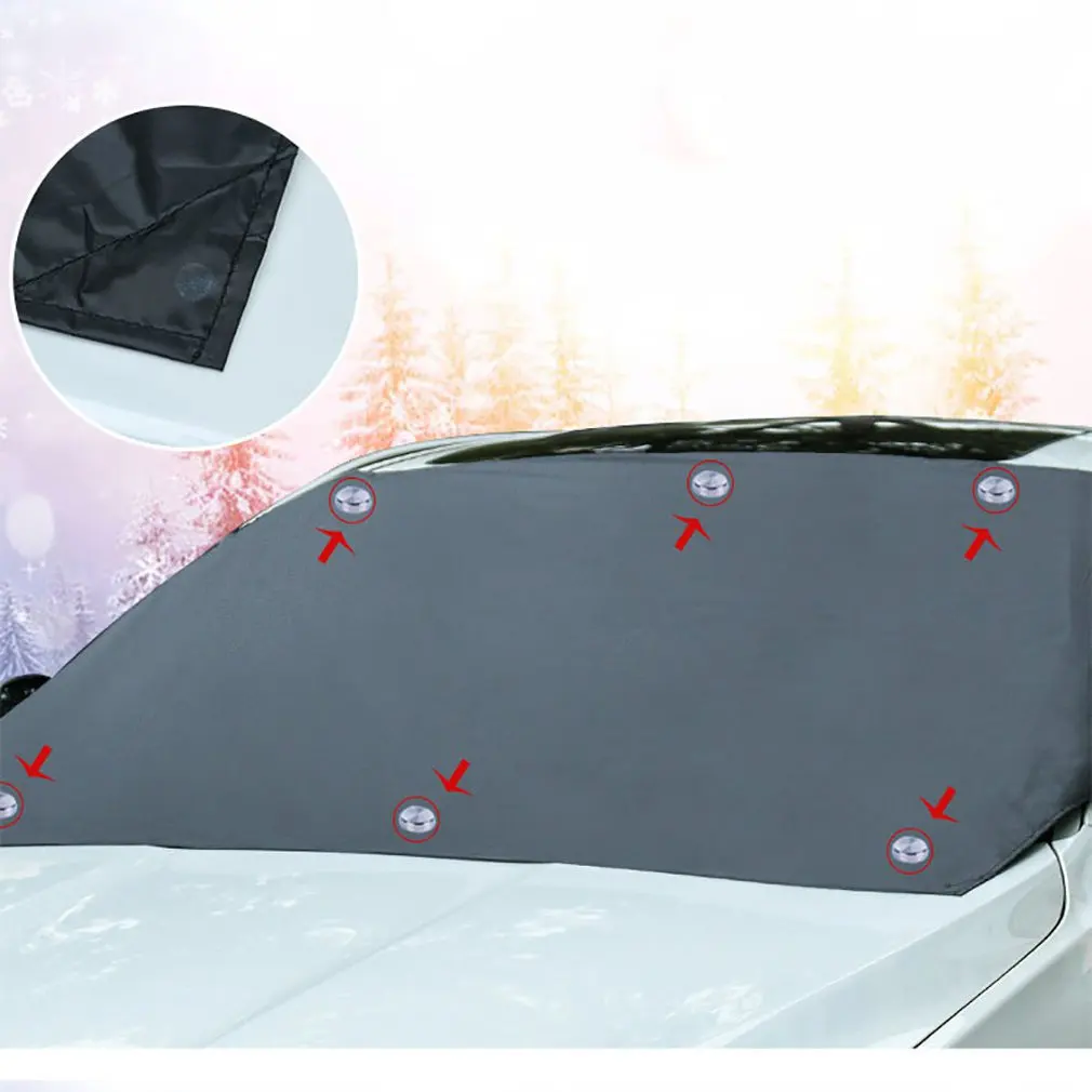 fengzong Practical Car Windscreen Cover Anti Ice Snow Frost Shield Dust Protection Heat Sun Shade Ideally for Front Car Windshield Silver & Silver 