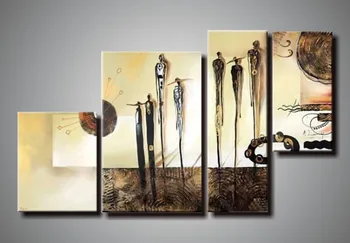 

Hand-painted 4 Pieces Acrylic Abstract Painting for Home Living Room Bedroom Office Modern Canvas Panel Wall Art Decoration 4pc