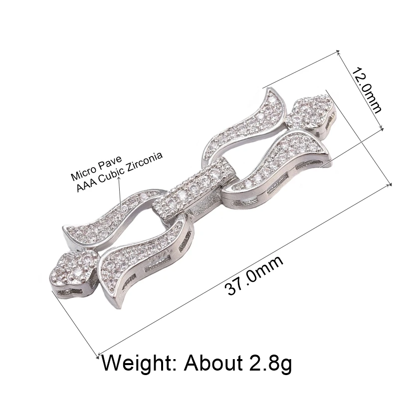 White Gold Juya дизайн DIY натуральные камни жемчуг ювелирных изделий Компоненты микро проложить Циркон застежка Разъем Застежка застежки поставки - Цвет: White Gold