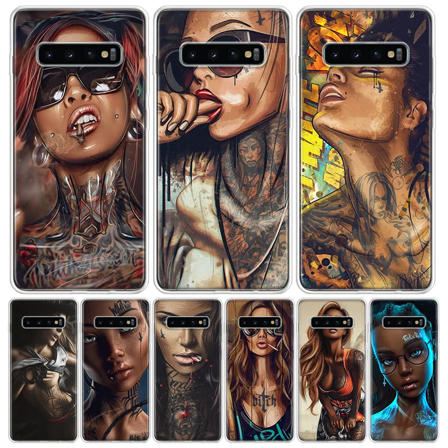 Пикантные Длинные рукава татуировки девушка чехол для телефона Samsung Galaxy A50 A70 A30S A51