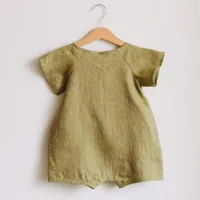 Linen Cotton Baby Boys Rompers Summer Infant Baby Bodysuit Casual Newborn Girls Jumpsuit Toddler Boys Bodysuit Overalls 0-24m 3