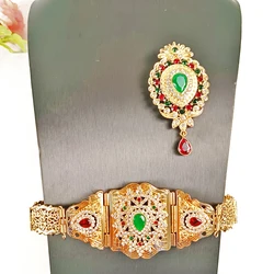 Moroccan Women's Waist Chain Bridal Jewelry Set Waist Chain Brooch French Women Jewelry Luxury Rhinestone Brooch