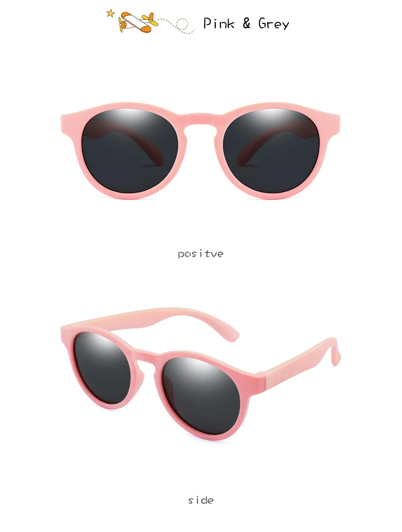 Fashion Flexible Kids Sunglasses With Case Boys Girls Polarized Sun Glasses Baby TR90 Silicone Mirror Eyeware UV400 Shades