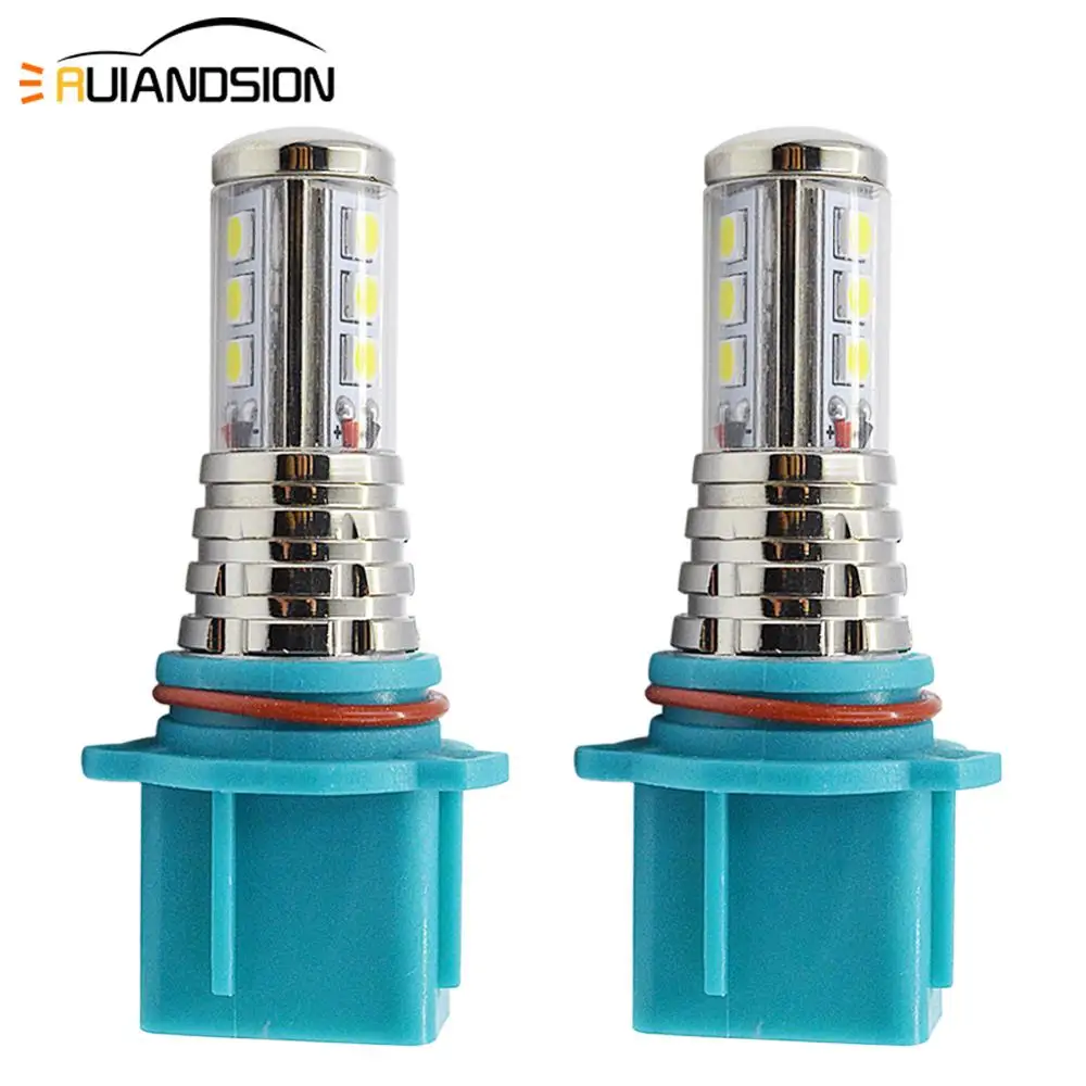 2x8,76 Вт 0.73A P13W 9 SMD 3030 чистый белый светодиодный противотуманный фонарь для вождения 10-30 в без полярного света, Автомобильный светодиодный светильник, парковочный автомобильный светильник, источник 1000LM