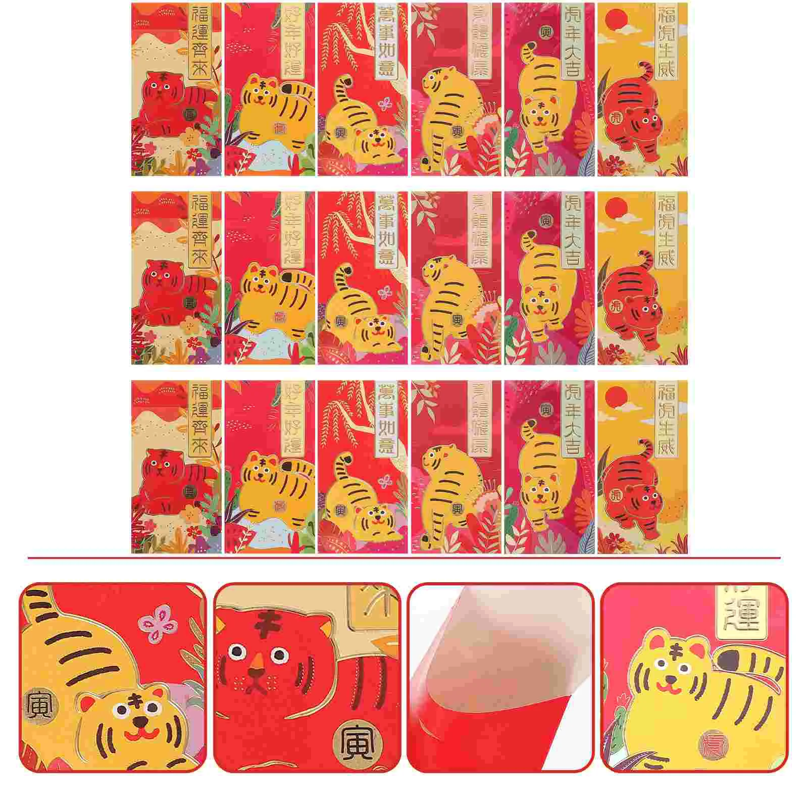 4 un sobres rojos chinos Elegante Creativo exquisito paquetes Rojo Boda 