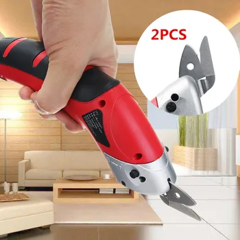 

110V-220V Cordless Electric Scissors+2 blades Fabric Leather Cloth Cutting Chargeable Fabric Sewing Handheld Scissors