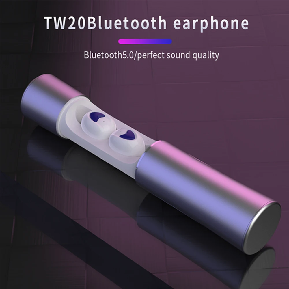 Беспроводные наушники Mini TWS 20 Bluetooth 5,0 в уши с микрофоном, портативные Hi-Fi наушники с глубоким басом, беспроводные наушники, зарядная коробка