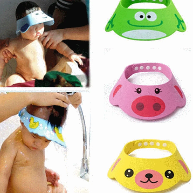 Gorro ajustable para Baby Shower, para niños pequeños, champú, gorro de baño, escudo para el cabello, tapas de visera directa para el cuidado del bebé, 1 unidad
