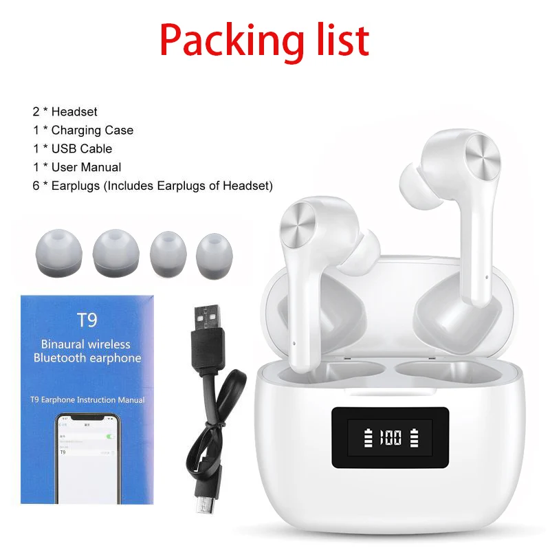 Bluetooth 5 0 Earphone Touch Control Wireless Earphones HD Stereo Waterproof Headset LED Display Charging Box PK i99999 plus tws