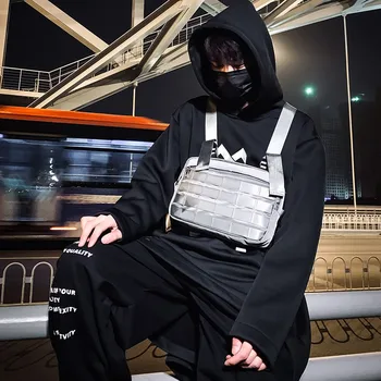 

Trendy Backpack Young Men And Women Street Hip Hop Bag Cool Fashion Unisex Personality Bag Boy Black Grey