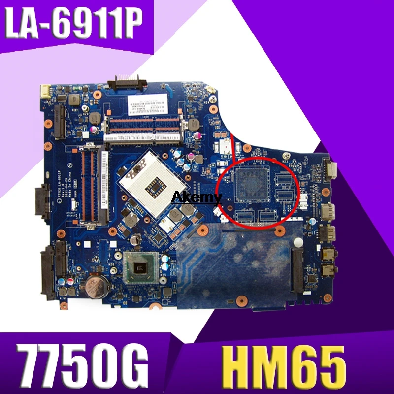 

7750G motherbaord for Acer aspire laptop motherboard 7750 7750G MBRN802001 P7YE0 LA-6911P 3AMFG HM65 original 100% tested