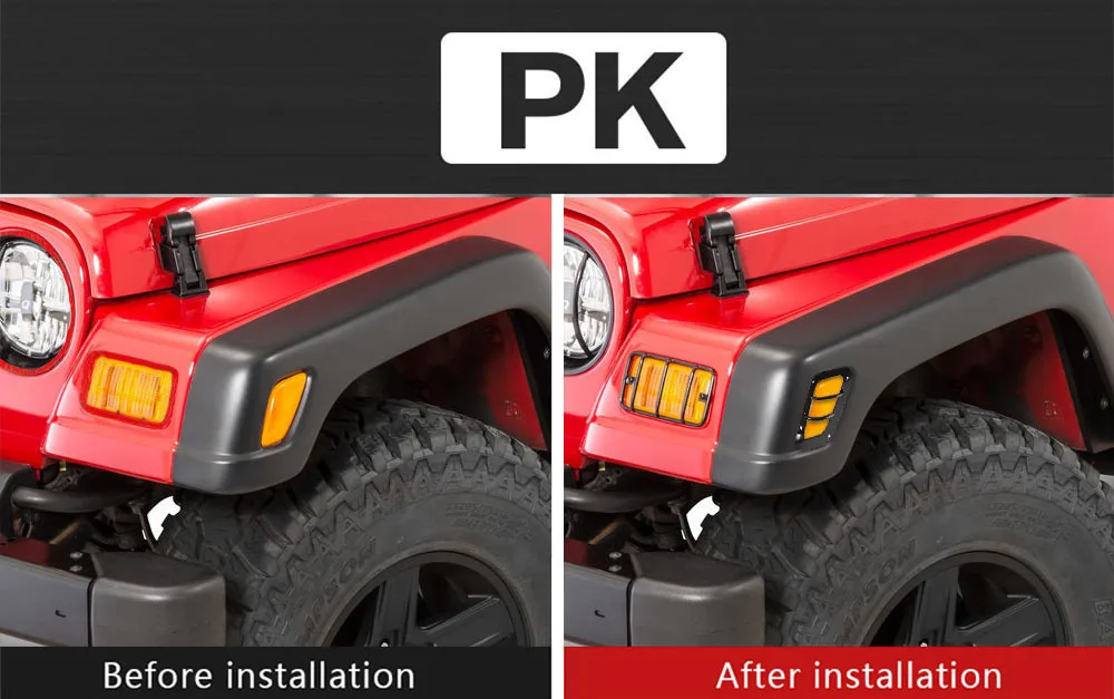 Front Bumper Side Turn Signal Light Headlight Decoration Cover