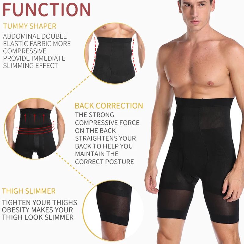 Mens Body Shaper Waist Trainer Tummy Control Slimming Shapewear Abdomen Shapers Compression Girdle Shorts Slim Boxer Underwear