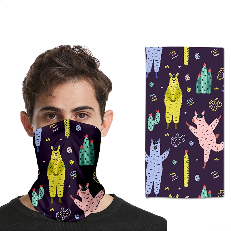

1pc Animal Funny Cartoon Alpaca 3d Seamless Face Mask Motorbike Headwear Magic Scarf Outdoor Cycling Fishing Ski Hiking Bandanas