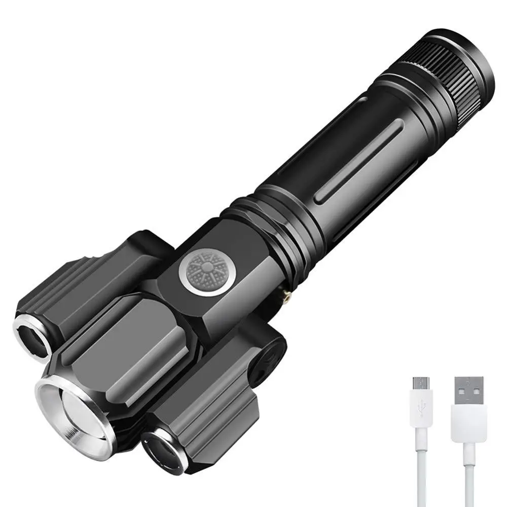 

Meijuner LED Flashlight T6+XPE Three-Head Rechargeable Lighting Waterproof Zoomable Powerful Flashlights Outdoor B007
