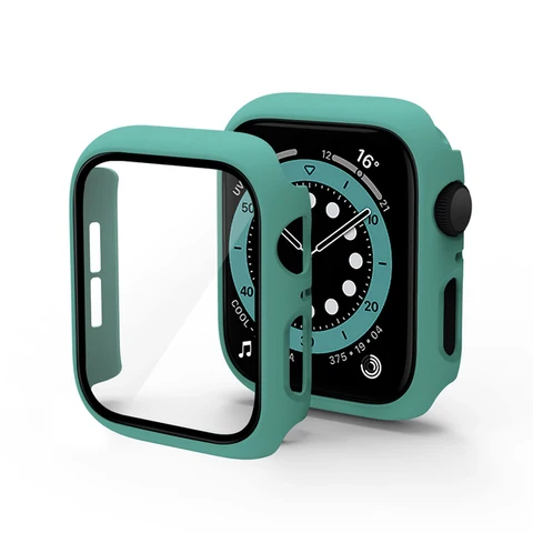 for Apple watch Case 45mm 41mm 44mm 40mm 38mm 42mm PC creen protector bumper Tempered Glass for iwatch series 7 6 SE 5 4 3