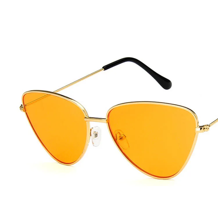 RBROVO Cateye Ретро Солнцезащитные очки женские роскошные брендовые Солнцезащитные очки женские винтажные очки для женщин зеркальные Oculos De Sol Gafas - Цвет линз: GoldOranger