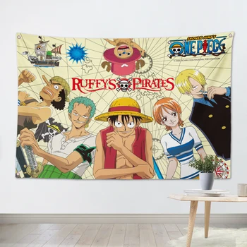 

RUFFY'S PIRATES Anime Movies Poster Flag Bar Cafes Home Decor Banners Hanging Art Cloth Decor