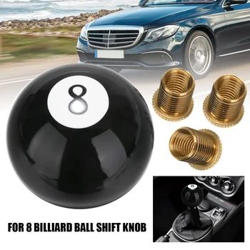 

1pcs Black 8 Eight Billiard Ball Car Gear Shift Knob Shifter Lever with 3 Size Adapter Gear Shift Knob Replacement Parts