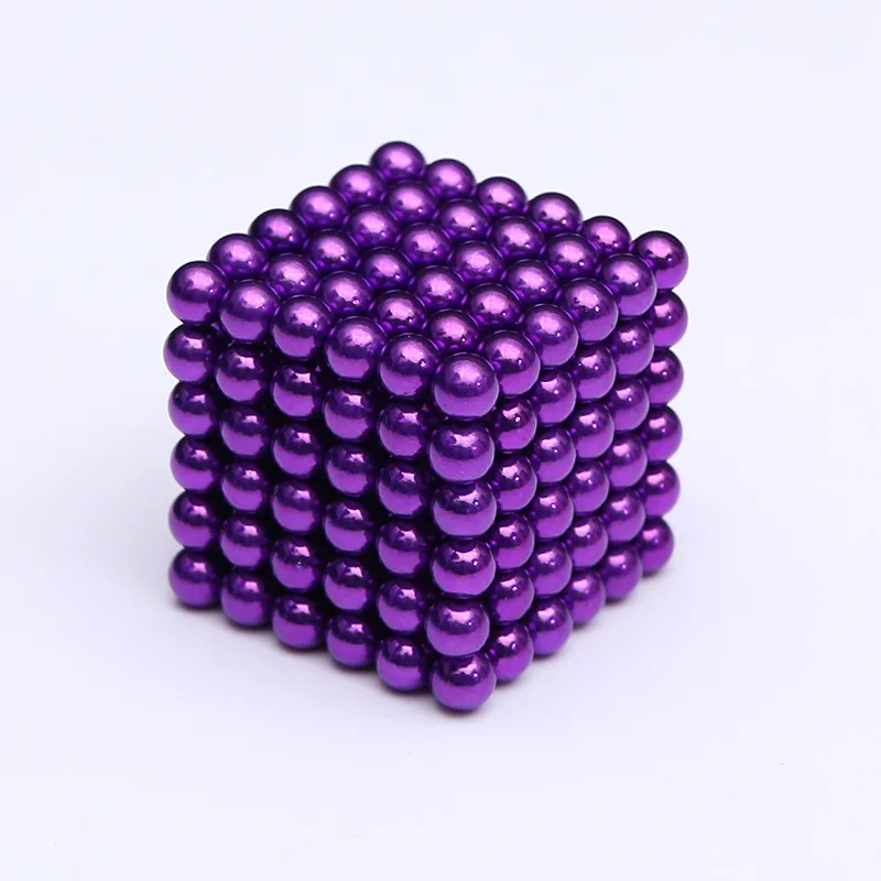 Стиль 216 шт./компл. 5 мм Магия Магнит Магнитный DIY D5 шары Сфера Неодимовый Куб Головоломка - Цвет: purple