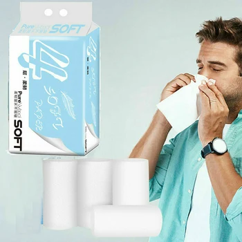 

Spot Toilet Paper Tissue 6/12/18/24 Rolls Toilet Paper Bulk Bath Tissue Bathroom White Soft 4 Ply Household Office New VJ-Drop