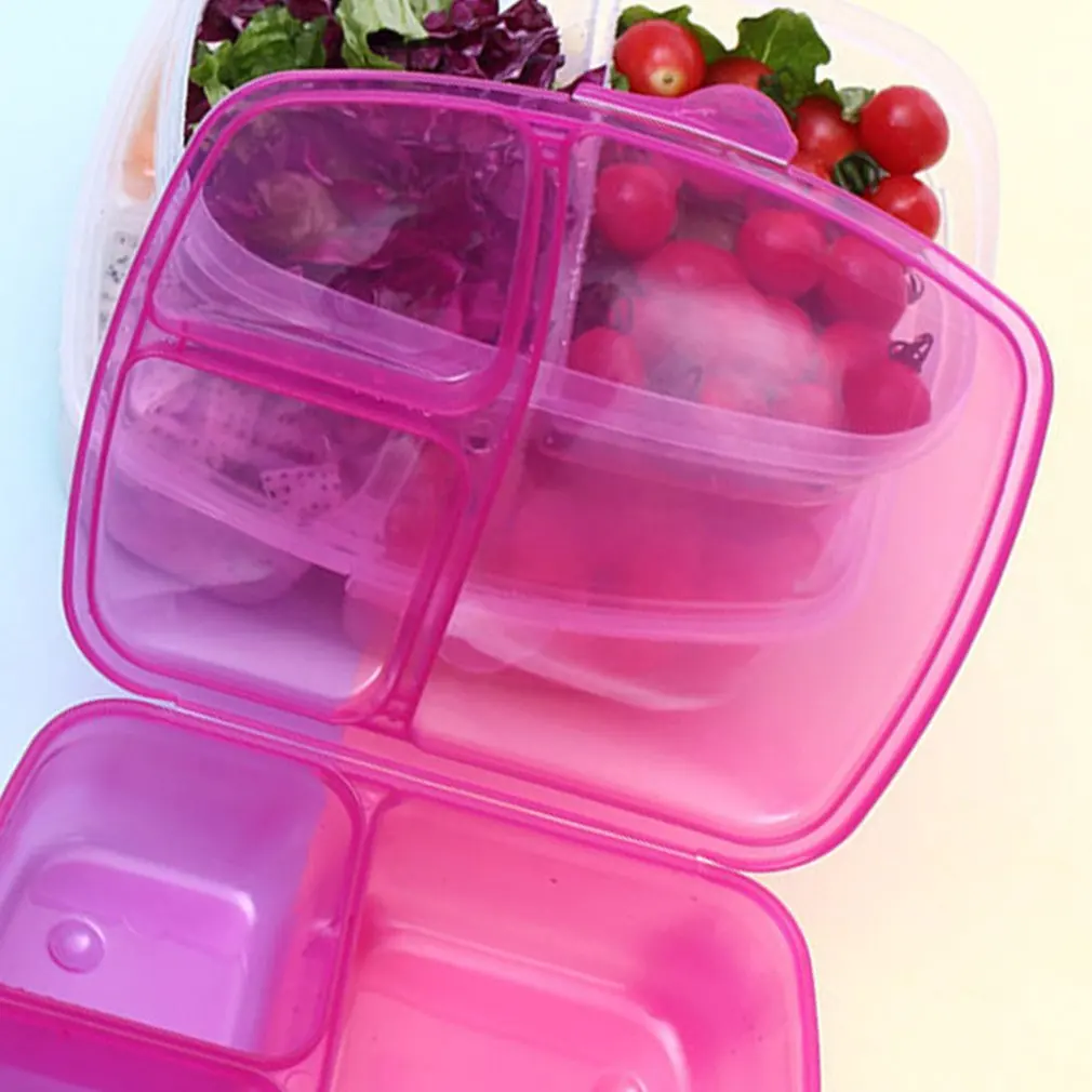Коробка для хранения фруктового салата Bento прямоугольная пластиковая коробка для ланча герметичная коробка для еды Удобная переносная